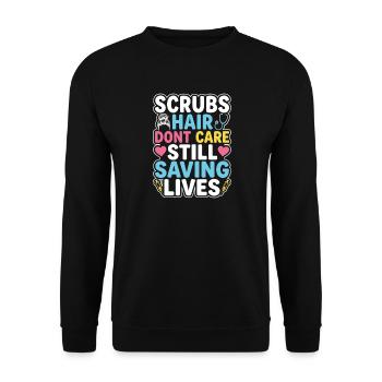 Night Shift Nurse, Tired - Unisex Sweatshirt - black - Front - Alina (178cm) & Michal (187cm)