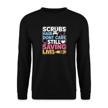 Night Shift Nurse, Tired - Unisex Sweatshirt - black - Front - Alina (178cm) & Michal (187cm)