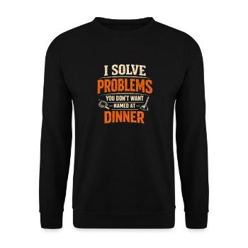 Résoudre des problèmes | Humour de nettoyeur d’égouts - Sweat-shirt Unisexe - noir - Devant - Alina (178cm) & Michal (187cm)