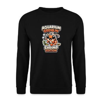Aquarium-Gremlin | Garnelen Hobby - Unisex Pullover - Schwarz - Vorne - Alina (178cm) & Michal (187cm)