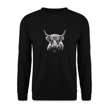 Bovins écossais des Highlands - Sweat-shirt Unisexe - noir - Devant - Alina (178cm) & Michal (187cm)