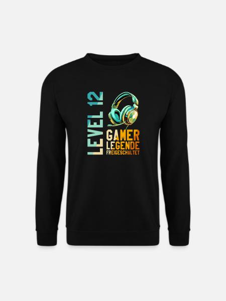 12. Geburtstag Junge Mädchen Gaming Level 12 Jahre - Unisex Pullover - Schwarz