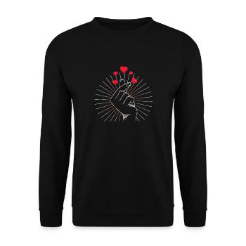 Éclat des Cœurs Pincés - Sweat-shirt Unisexe - noir - Devant - Alina (178cm) & Michal (187cm)
