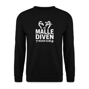 Malle Diven Beach Club Flamingo Mallorca Party - Unisex Sweatshirt - black - Front - Alina (178cm) & Michal (187cm)