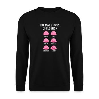 Blobfish Emotion Grid Tee Art - Unisex Sweatshirt - black - Front - Alina (178cm) & Michal (187cm)