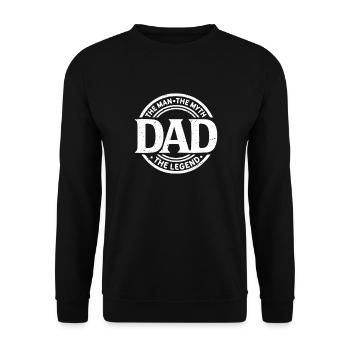 the  man the myth the legend dad - Unisex Pullover - Schwarz - Vorne - Alina (178cm) & Michal (187cm)