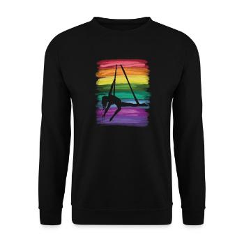 Vertical Cloth Vintage Aerial Acrobatics Aerial Silk - Unisex Sweatshirt - black - Front - Alina (178cm) & Michal (187cm)