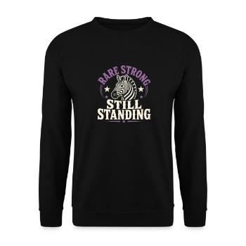 Eds-bewusstsein Ehlers-danlos Zebra-krieger - Unisex Pullover - Schwarz - Vorne - Alina (178cm) & Michal (187cm)