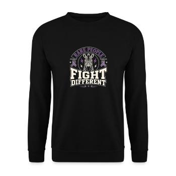 Eds-bewusstsein Ehlers-danlos Zebra-krieger - Unisex Pullover - Schwarz - Vorne - Alina (178cm) & Michal (187cm)