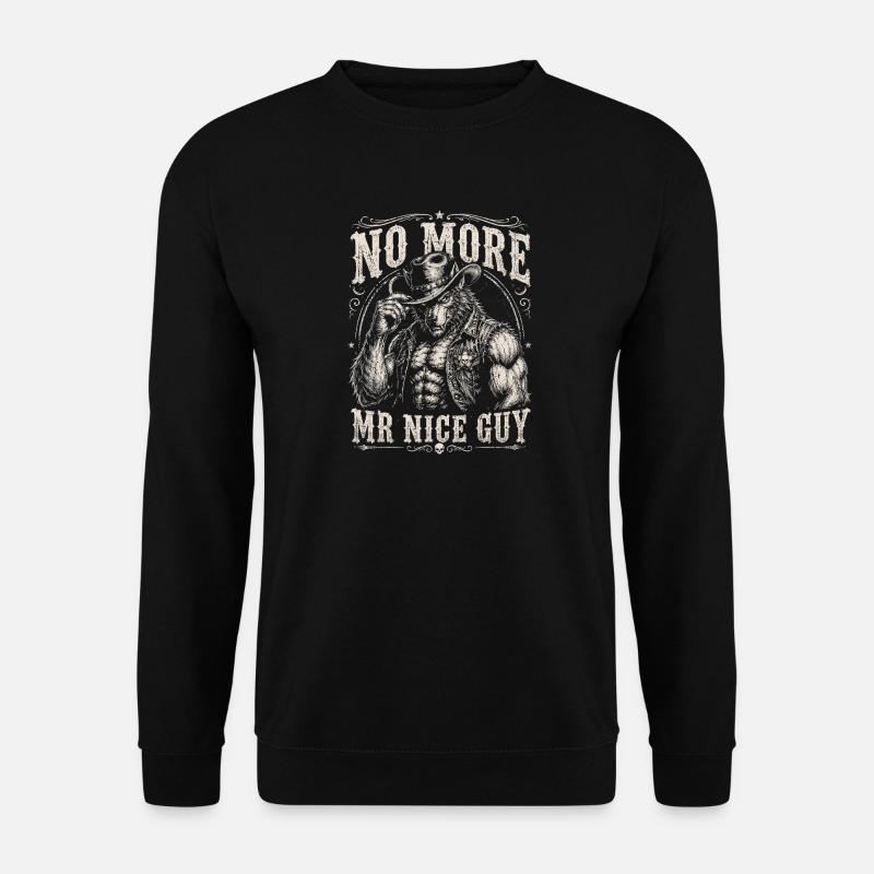 Kein netter Typ Cowboy - Unisex Pullover - Schwarz