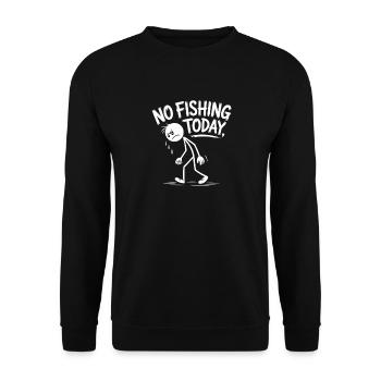 No Fishing Today – Sketch Style Silhouette - Unisex Sweatshirt - black - Front - Alina (178cm) & Michal (187cm)