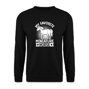 Hobby Horse Rider MIniature Horse English Riding - Unisex Sweatshirt - black - Front - Alina (178cm) & Michal (187cm)