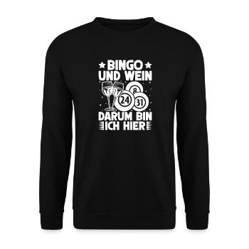 Bingo Players Bingo & Wine That's Why I'm Here - Unisex Sweatshirt - black - Front - Alina (178cm) & Michal (187cm)