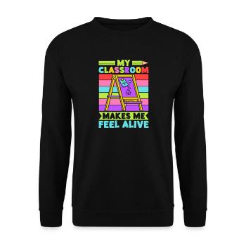 Pre K Teacher Feel Alive Kindergarten Teacher - Unisex Sweatshirt - black - Front - Alina (178cm) & Michal (187cm)