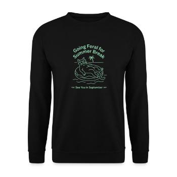 Funny Cat Summer Break Going Feral Teacher - Unisex Sweatshirt - black - Front - Alina (178cm) & Michal (187cm)