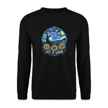Let it Gogh Funny Vincent Van Gogh Starry Night - Sweat-shirt Unisexe - noir - Devant - Alina (178cm) & Michal (187cm)