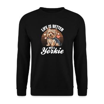 Yorkshire Terrier Yorkie Dog Breed - Unisex Sweatshirt - black - Front - Alina (178cm) & Michal (187cm)