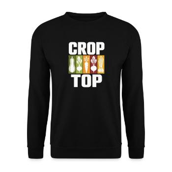 Gemüse Icons Crop Top Design - Unisex Pullover - Schwarz - Vorne - Alina (178cm) & Michal (187cm)