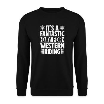 Rodeo Horse Riding Western Riding Day Cowboy - Unisex Sweatshirt - black - Front - Alina (178cm) & Michal (187cm)