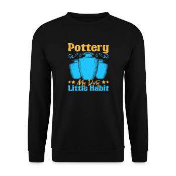 Gifts For Pottery Makers Pottery Dirty Habit - Unisex Sweatshirt - black - Front - Alina (178cm) & Michal (187cm)