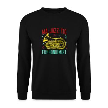 Euphonium Ma-Jazz-Tic Euphoniumiste Baryton - Sweat-shirt Unisexe - noir - Devant - Alina (178cm) & Michal (187cm)
