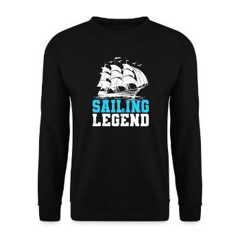 Sailing Legend Sailor Sail Captain - Unisex Sweatshirt - black - Front - Alina (178cm) & Michal (187cm)