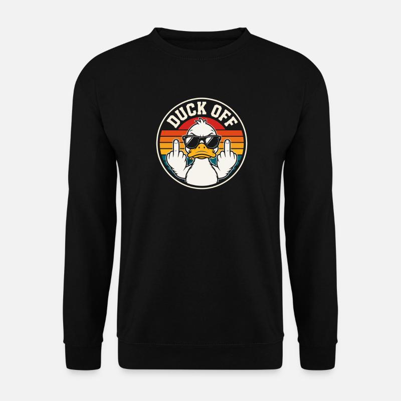 Duck Off Retro Sunset - Unisex Sweatshirt - black