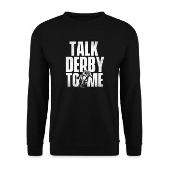 Thoroughbred Horse Racing Derby Racetrack - Unisex Sweatshirt - black - Front - Alina (178cm) & Michal (187cm)