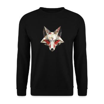 Japanische Kitsune Fuchsmaske Yokai Inari Origami  - Unisex Pullover - Schwarz - Vorne - Alina (178cm) & Michal (187cm)