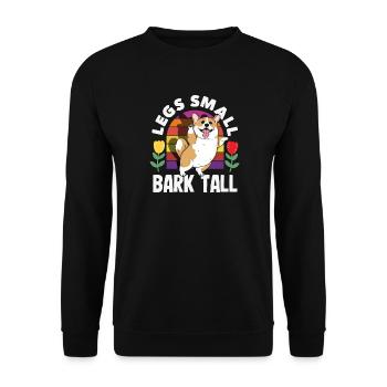 Short Legs, Tall Setting, Corgi - Unisex Sweatshirt - black - Front - Alina (178cm) & Michal (187cm)