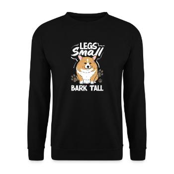 Short Legs, Tall Setting, Corgi - Unisex Sweatshirt - black - Front - Alina (178cm) & Michal (187cm)