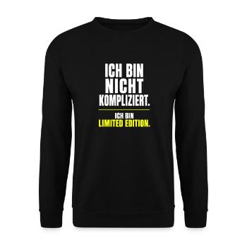 Ich bin nicht kompliziert, ich bin Limited Edition - Unisex Pullover - Schwarz - Vorne - Alina (178cm) & Michal (187cm)