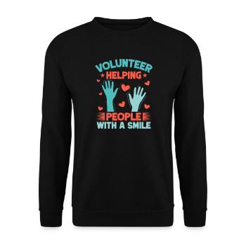 Volunteer Appreciation Helping People With Smile - Unisex Sweatshirt - black - Front - Alina (178cm) & Michal (187cm)