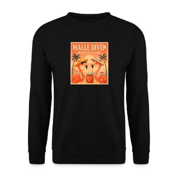 Malle Diven Beach Club Flamingo Mallorca Party - Unisex Sweatshirt - black - Front - Alina (178cm) & Michal (187cm)