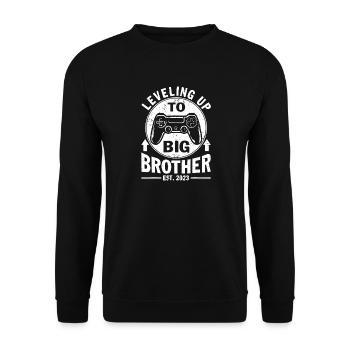 Leveling Up to Big Brother - Unisex Sweatshirt - black - Front - Alina (178cm) & Michal (187cm)