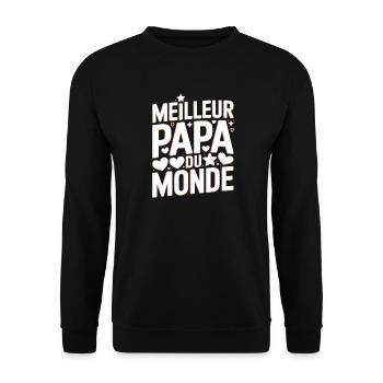 Meilleur Papa du Monde - Cadeau Fête des Pères - Sweat-shirt Unisexe - noir - Devant - Alina (178cm) & Michal (187cm)