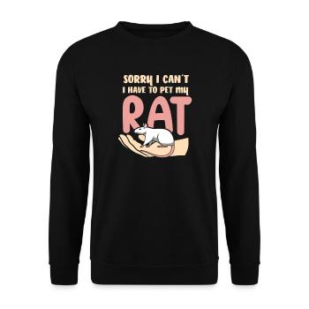 Ratte Hausratte Rattenbesitzer Rattenliebhaber - Unisex Pullover - Schwarz - Vorne - Alina (178cm) & Michal (187cm)
