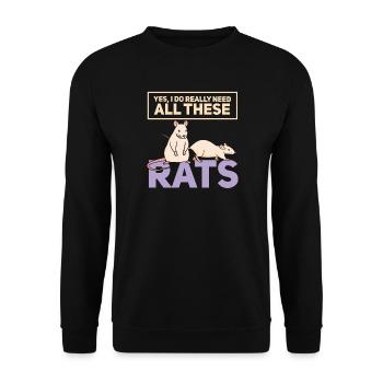 Rat, house rat, rat owner, rat lover - Unisex Sweatshirt - black - Front - Alina (178cm) & Michal (187cm)