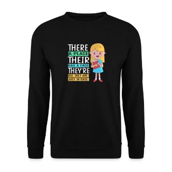 Grammar English Spelling - Unisex Sweatshirt - black - Front - Alina (178cm) & Michal (187cm)