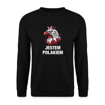 Polen Stolz Weißer Adler Jestem Polakiem - Unisex Pullover - Schwarz - Vorne - Alina (178cm) & Michal (187cm)