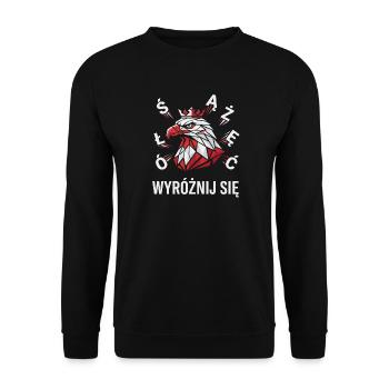 Poland Pride White Eagle Wyróżnij Się - Unisex Sweatshirt - black - Front - Alina (178cm) & Michal (187cm)