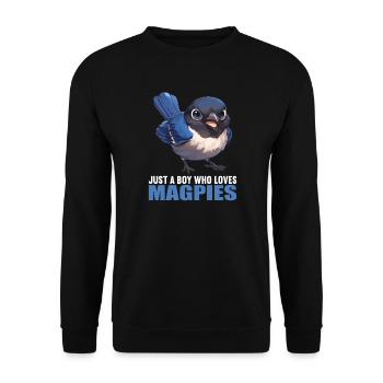 Magpies Magpie - Unisex Sweatshirt - black - Front - Alina (178cm) & Michal (187cm)