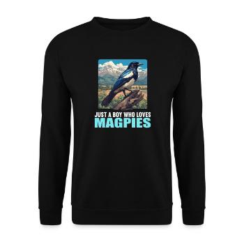 Magpies Magpie - Unisex Sweatshirt - black - Front - Alina (178cm) & Michal (187cm)