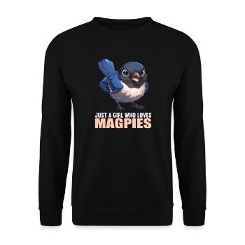 Magpies Magpie - Unisex Sweatshirt - black - Front - Alina (178cm) & Michal (187cm)
