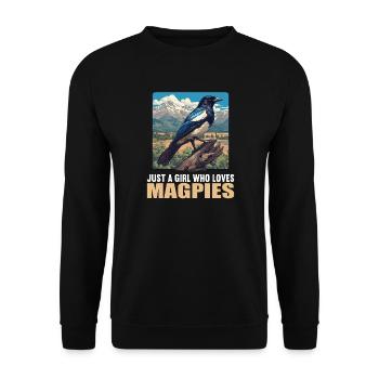 Magpies Magpie - Unisex Sweatshirt - black - Front - Alina (178cm) & Michal (187cm)