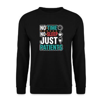 Nachtschicht-krankenschwester, Müde - Unisex Pullover - Schwarz - Vorne - Alina (178cm) & Michal (187cm)