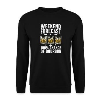 Weekend Forecast Bourbon Humor Design - Unisex Pullover - Schwarz - Vorne - Alina (178cm) & Michal (187cm)