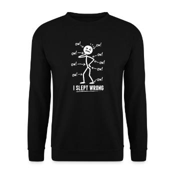 I Slept Wrong Pain Humor Design - Unisex Sweatshirt - black - Front - Alina (178cm) & Michal (187cm)