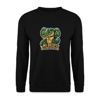 Crocodile de salle de sport sarcastique pour hommes - Sweat-shirt Unisexe - noir - Devant - Alina (178cm) & Michal (187cm)