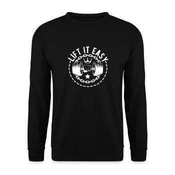 Powerlifting Bodybuilder Lift It Easy Gym - Unisex Sweatshirt - black - Front - Alina (178cm) & Michal (187cm)